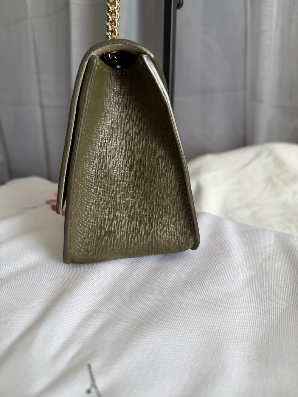 Furla Bella Mini Crossbody Bag – Olive Green Saffiano Leather - Picture 7 of 11